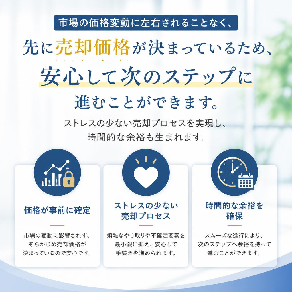 市場の変動を気にせず、ストレスフリーな売却
