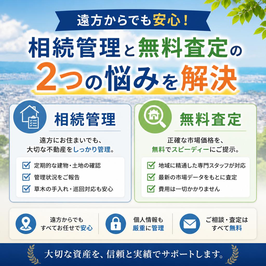 遠方からでも安心！相続管理と無料査定で悩みを解決！｜不動産売却なら合同会社池田商事まで