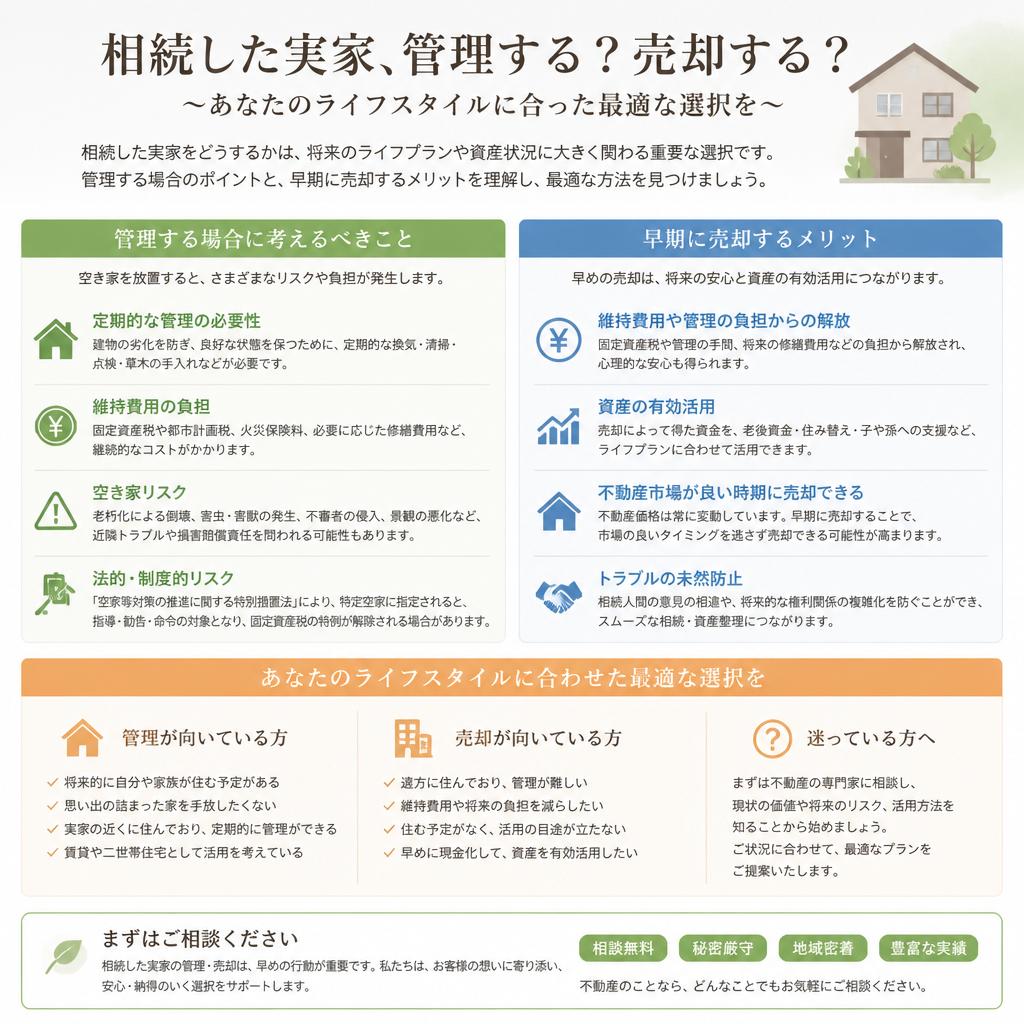管理と売却の選択肢