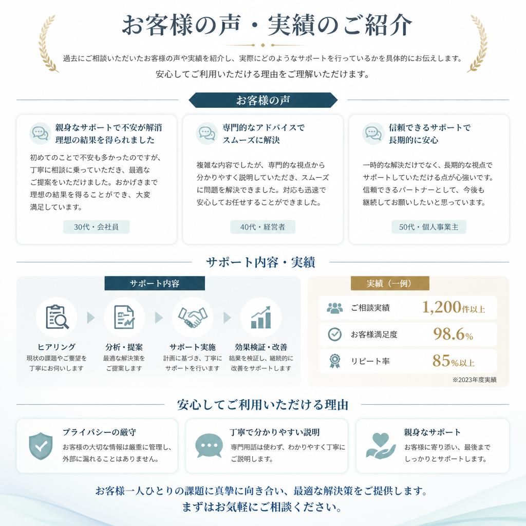 実績とお客様の声