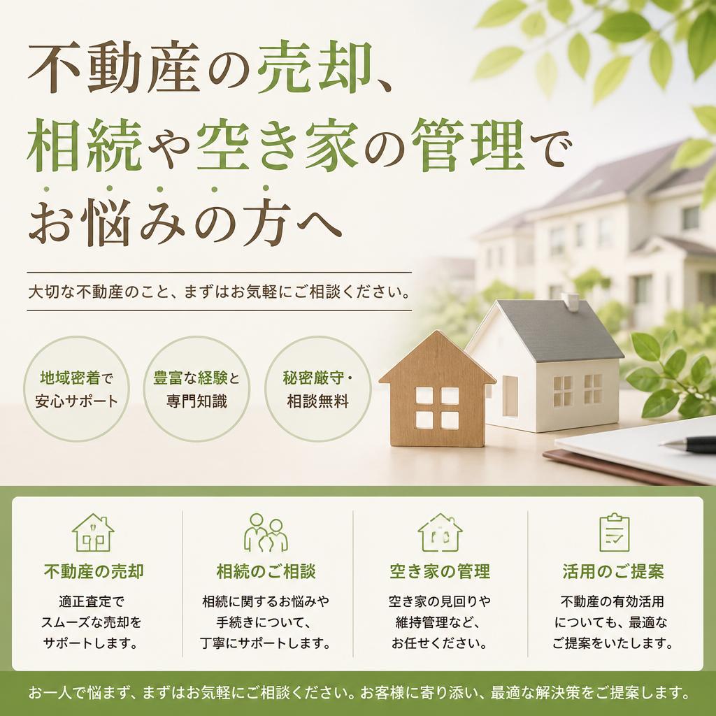 不動産の売却、相続や空き家の管理でお悩みの方へ。｜不動産売却なら合同会社池田商事まで