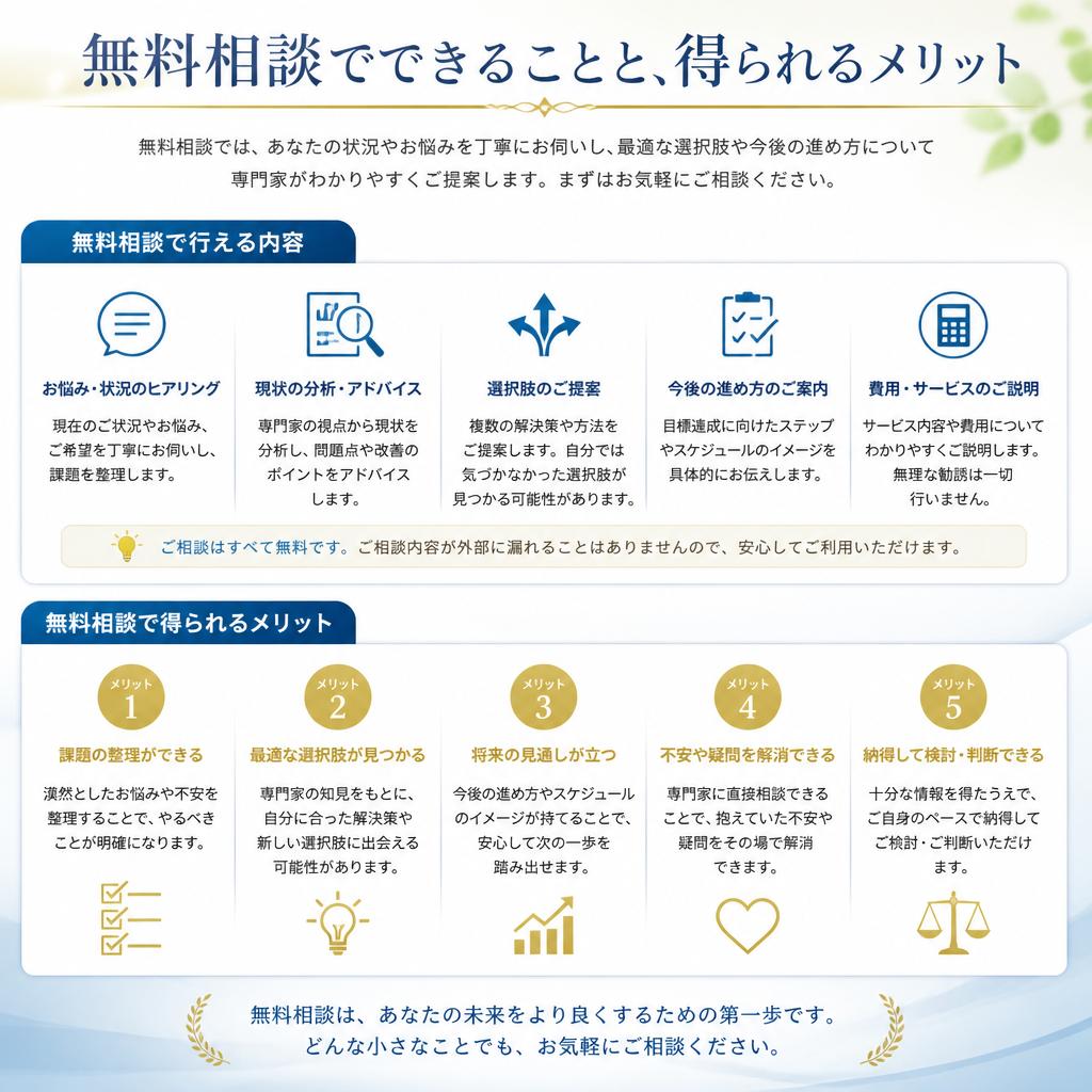 3. 無料相談のメリット