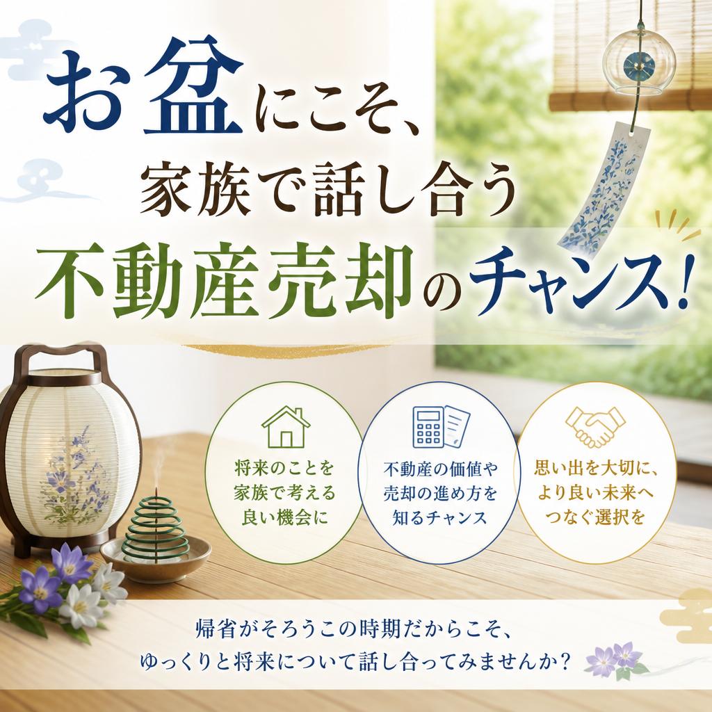 お盆にこそ、家族で話し合う不動産相談のチャンス！｜不動産のことなら合同会社池田商事