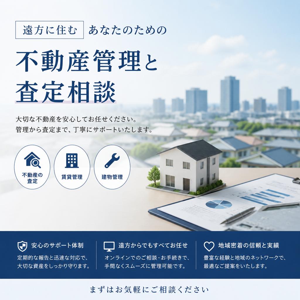 遠方に住むあなたのための不動産管理と査定相談｜不動産売却なら合同会社池田商事まで